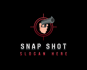 Hand Gun Shooting logo design