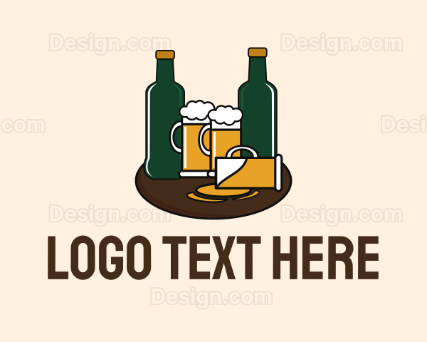 Beer Bottle & Mug Pub Logo