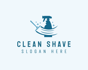 Squeegee Sprayer House Cleaning logo design