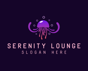 Bubble Tentacle Jellyfish Logo