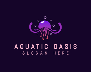 Bubble Tentacle Jellyfish logo design