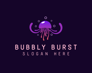 Bubble Tentacle Jellyfish logo design