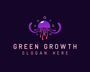 Bubble Tentacle Jellyfish logo design