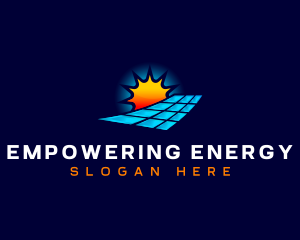 Solar Panel Sun logo design