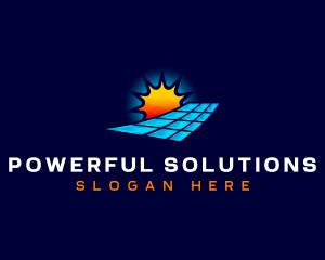 Solar Panel Sun logo design