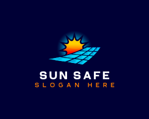 Solar Panel Sun logo design