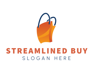 Orange Shopping Paper Bag  logo design