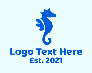 Blue Marine Seahorse  logo