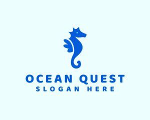 Blue Marine Seahorse  logo