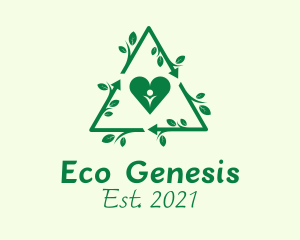 Eco Heart Recycle  logo design