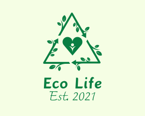 Eco Heart Recycle  logo design