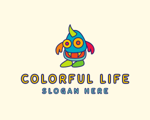 Colorful Monster Creature logo design