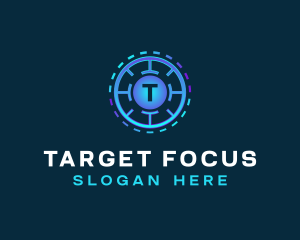 Digital Target Crosshair logo design