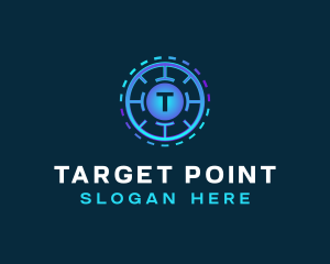 Digital Target Crosshair logo design