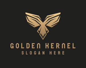 Golden Deluxe Bird Wings logo design