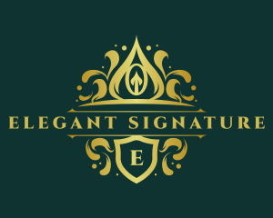 Elegant Crown Crest logo design