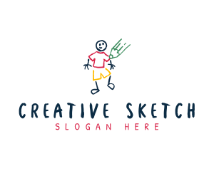 Colorful Pencil Sketch logo design