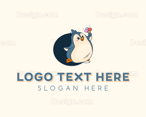 Penguin Ice Cream Logo