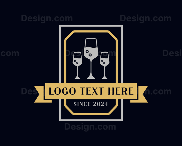 Wine Glass Drink Logo