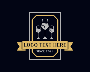 Wine Glass Drink Logo