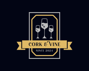 Wine Glass Drink logo design