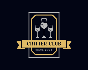 Wine Glass Drink logo design