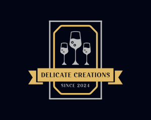 Wine Glass Drink logo design