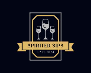 Wine Glass Drink logo design