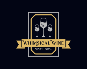 Wine Glass Drink logo design