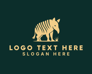 Gold Armadillo Animal Logo