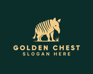 Gold Armadillo Animal logo design