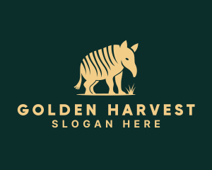 Gold Armadillo Animal logo design