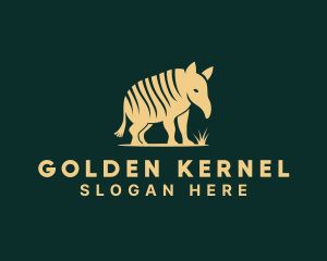 Gold Armadillo Animal logo design