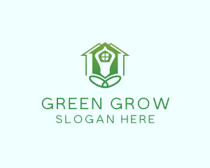 Green Yoga House logo design