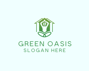 Green Yoga House logo design