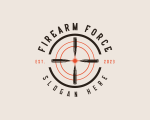 Bullet Gun Target logo design