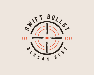 Bullet Gun Target logo design