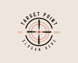 Bullet Gun Target logo design