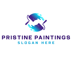 Paint Roller Renovation logo design