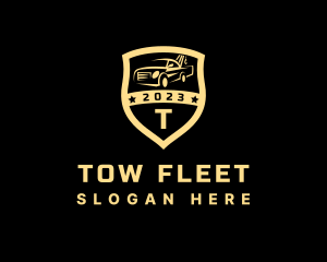 Towing Pickup Truck Shield logo design