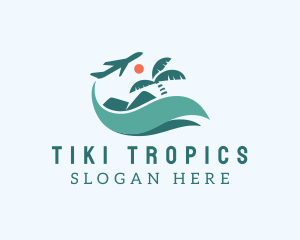 Tropical Plane Vacation logo design