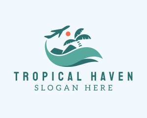 Tropical Plane Vacation logo design