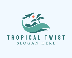 Tropical Plane Vacation logo design