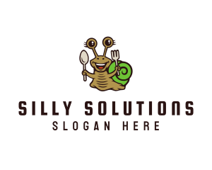 Smiling Snail Cutlery logo design