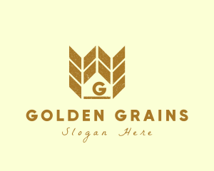 Wheat Grain Crown logo design