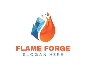 Iceberg Flaming Business logo design