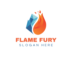 Iceberg Flaming Business logo design