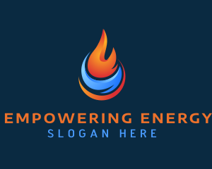 Heat & Cool Fuel Energy logo design