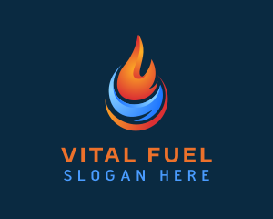 Heat & Cool Fuel Energy logo design