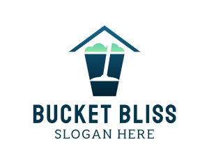 Bucket Mop Cleaning logo design